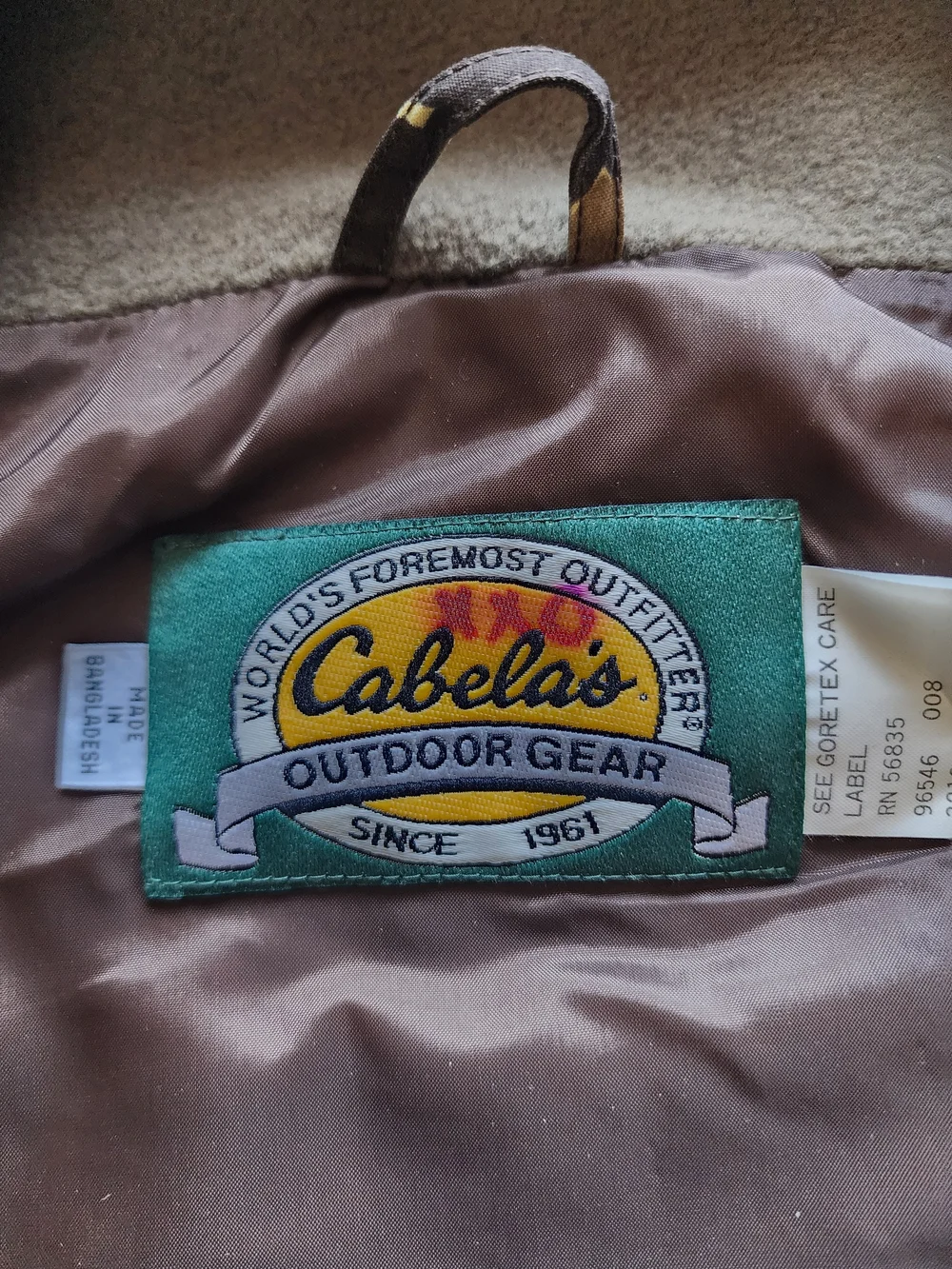 VTG CABELA'S MEN'S OUTDOOR GEAR DUCK CAMO HUNTING HOODED JACKET BROWN SIZE 3XL